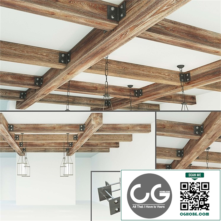 Ceiling beams wooden