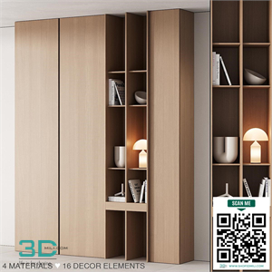 175 cabinet furniture 05 modern cupboard with decor 02