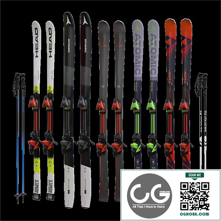Alpine skiing and sticks