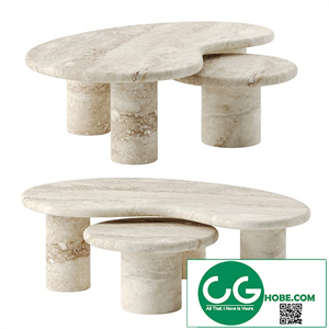 TRAVERTINE PUDDLE coffee table 
