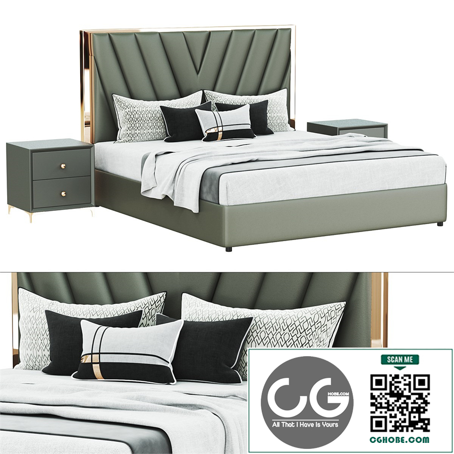 Nordic High end wedding bed design