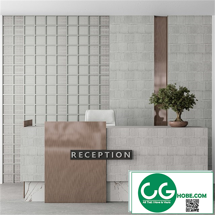 Reception Desk and Wall Decoration