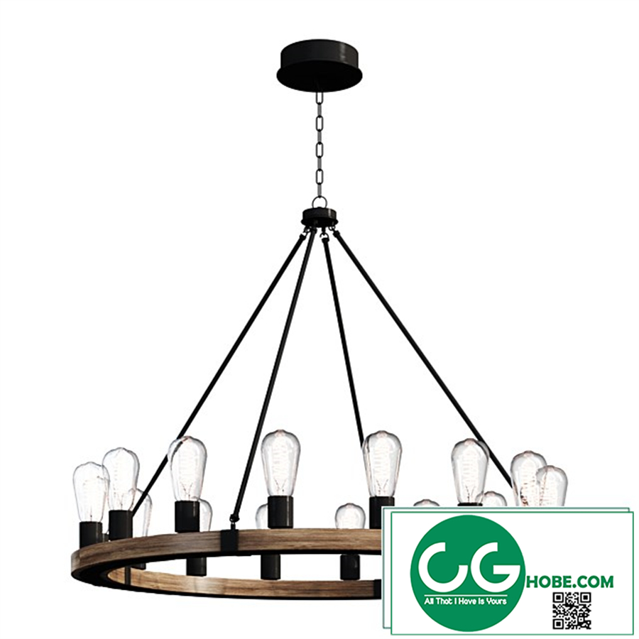 Chandelier INDUSTRIAL FARMHOUSE CHANDELIER SKU CH18143 lamp