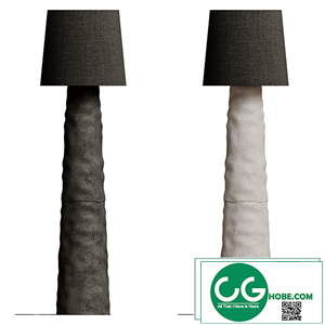 Sculpted Clay Floor Lamp By Faina