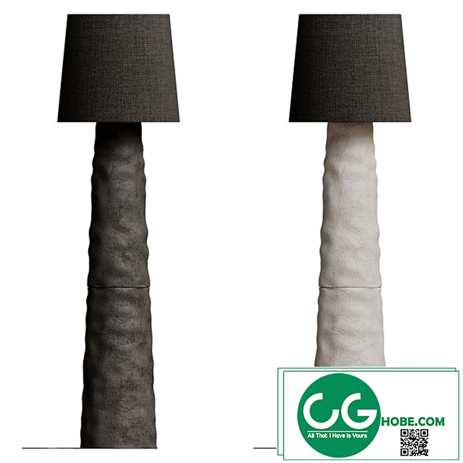 Sculpted Clay Floor Lamp By Faina