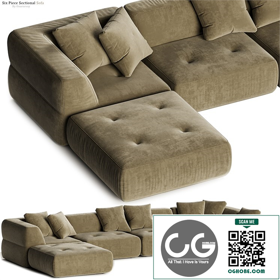 Crate & barrel - Angolare Six Piece Sectional Sofa