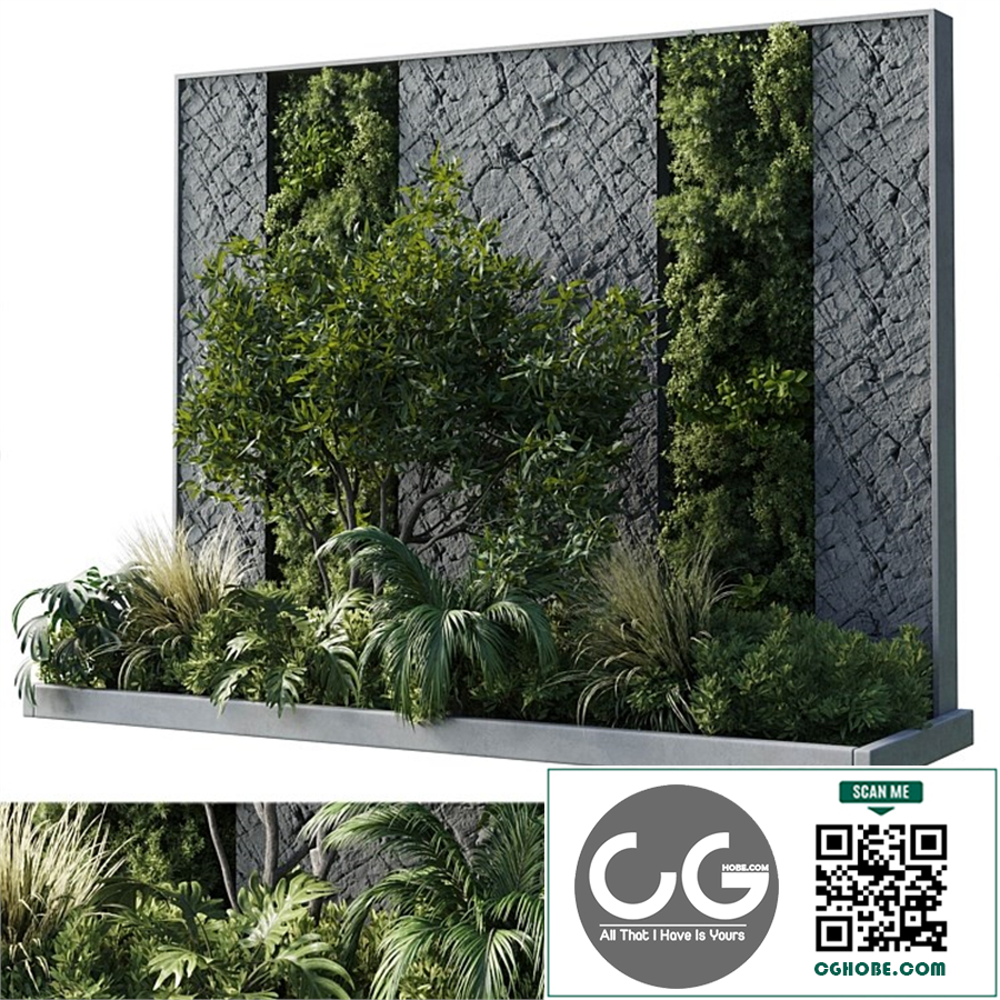 Vertical Wall Garden With concrete frame
