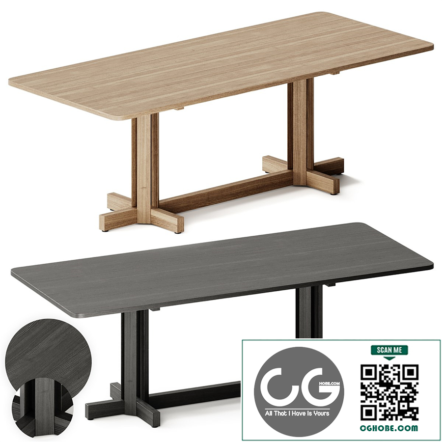 Kettal ALTAR Rectangular wooden dining table