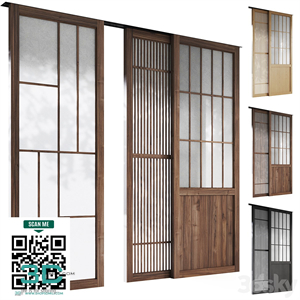 Decorative sliding partition shoji Japanese 5