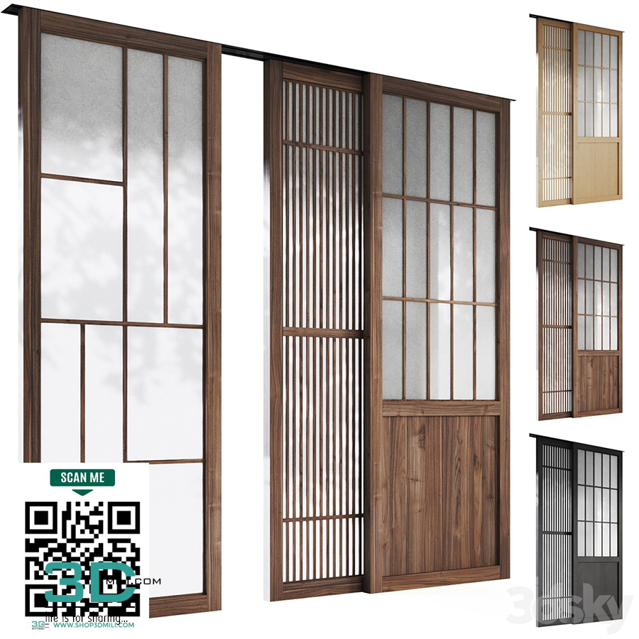 Decorative sliding partition shoji Japanese 5
