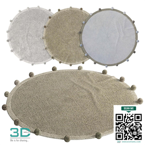 Gentle pom-pom rug by Lorena Canals
