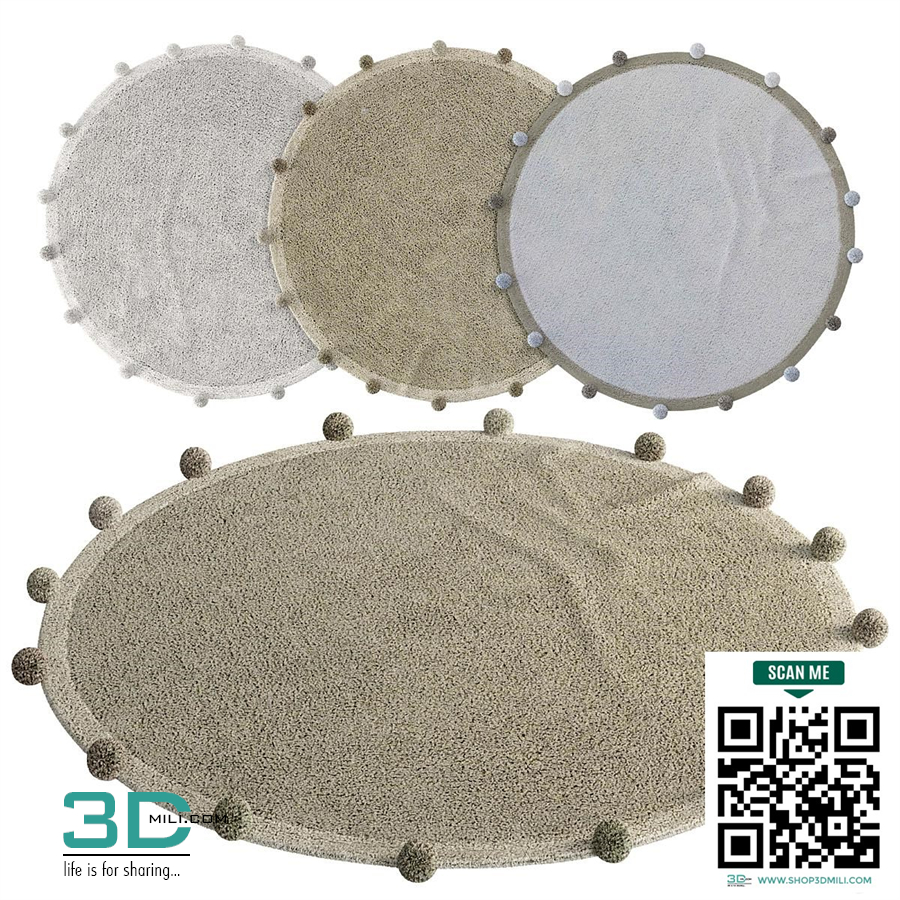 Gentle pom-pom rug by Lorena Canals