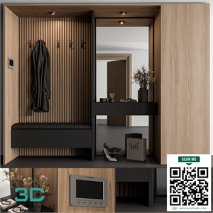 Hallway 57 - Black and Wood Entrance