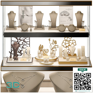 Jewelry showcase for a store. Jewelry stand. Display