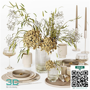 Kitchen tableware 020 (Vray)