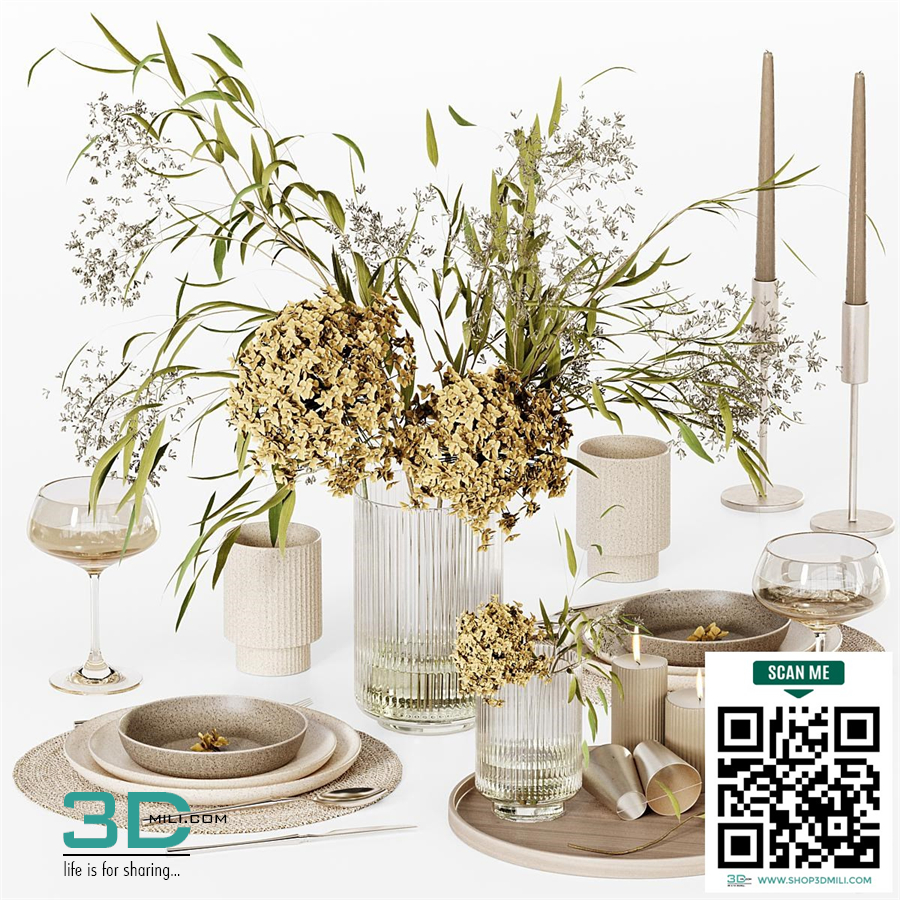 Kitchen tableware 020 (Vray)