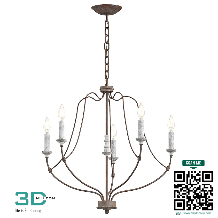 Nadia-Distressed-White-Wood-Five-Light-Chandelier