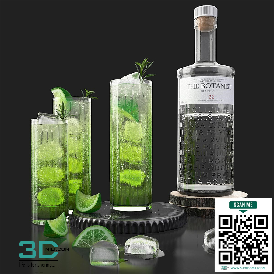 The Botanist gin and mojito with ice