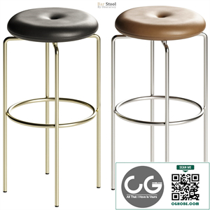 Bassam Leather Bar Stool Brown and Black