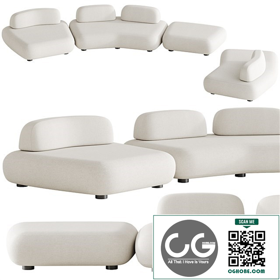 Art nova Curve sofa module 1