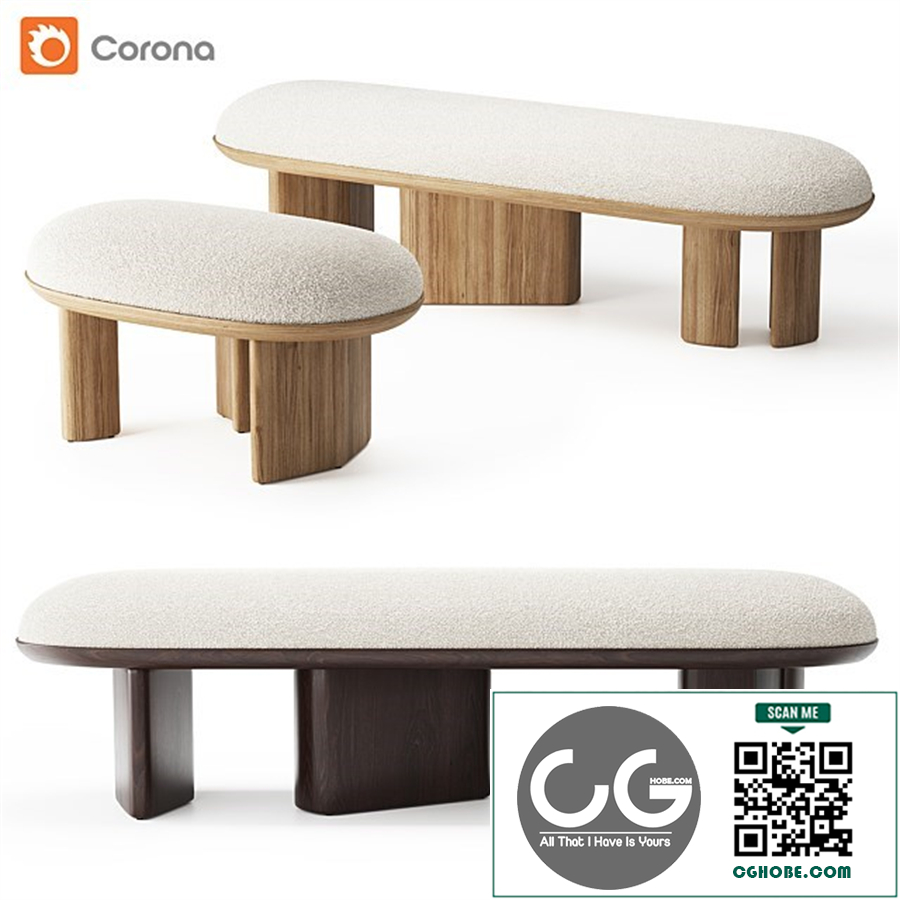 DEMURO DAS CORBU BENCH & OTTOMAN