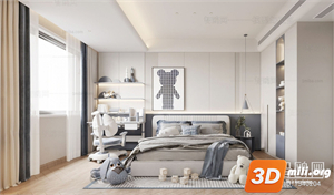 Modern boy room kid room children room 32 3d model