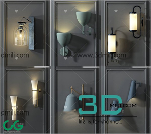 22.SELL Album Wall Light 3D Model 02