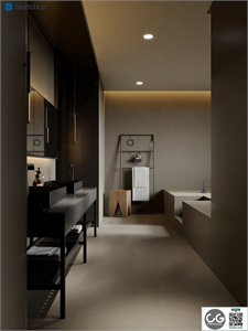 Modern light luxury style bathroom SU model 