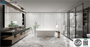 Modern home bathroom SU model 