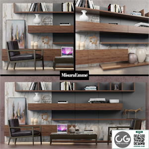Wall Tao 10 + Armchair Quadria + Coffee table Antibes (Misuraemme set)