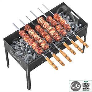 Shish kebab on the grill