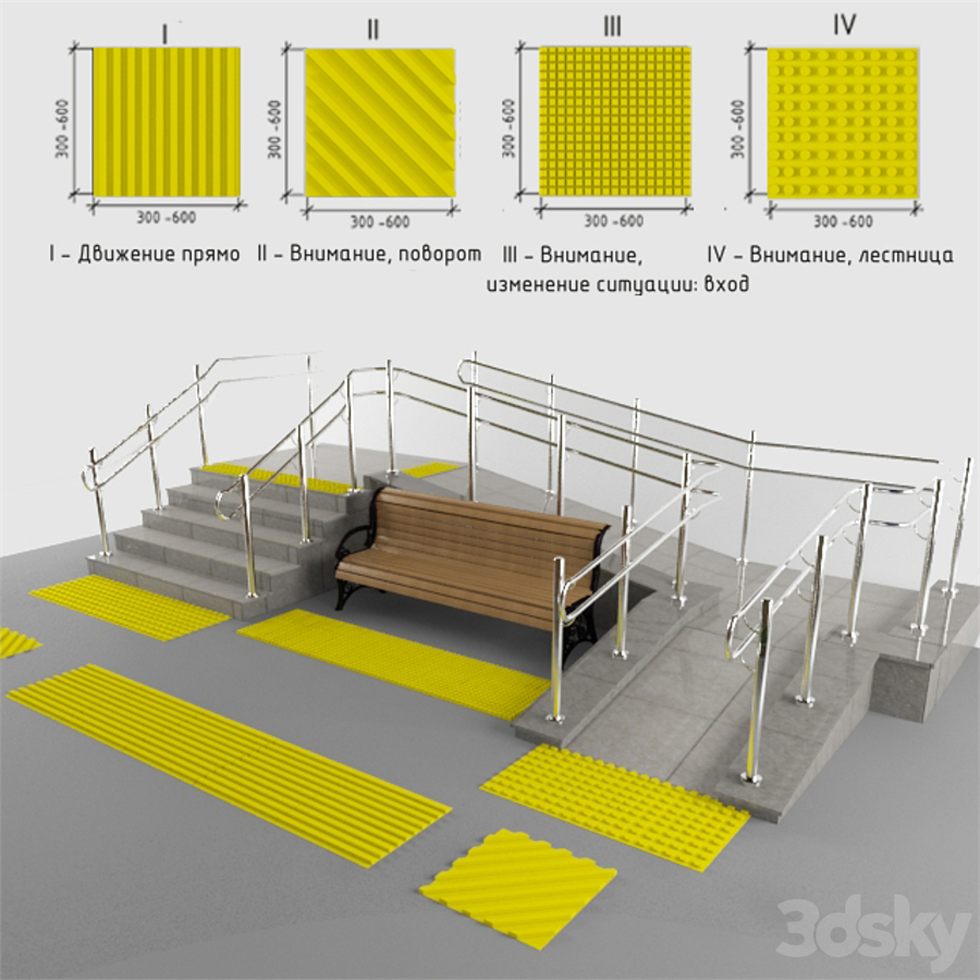 Tactile tile and ramp