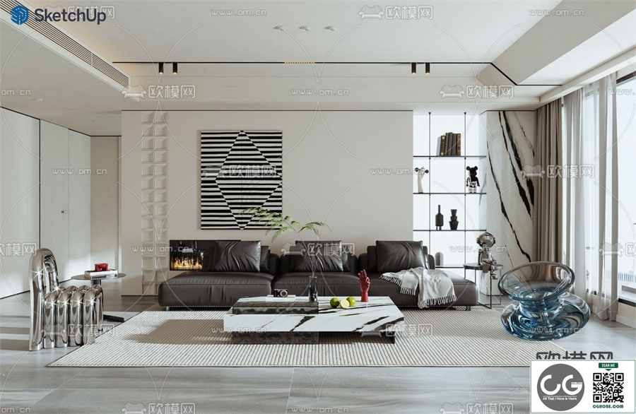 LIVING ROOM SKETCHUP MODEL