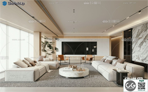 LIVING ROOM SKETCHUP MODEL