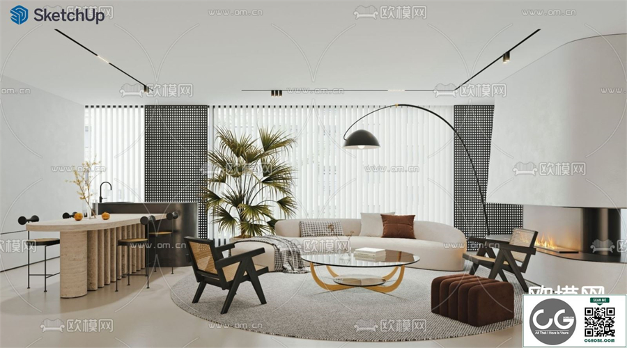 LIVING ROOM SKETCHUP MODEL