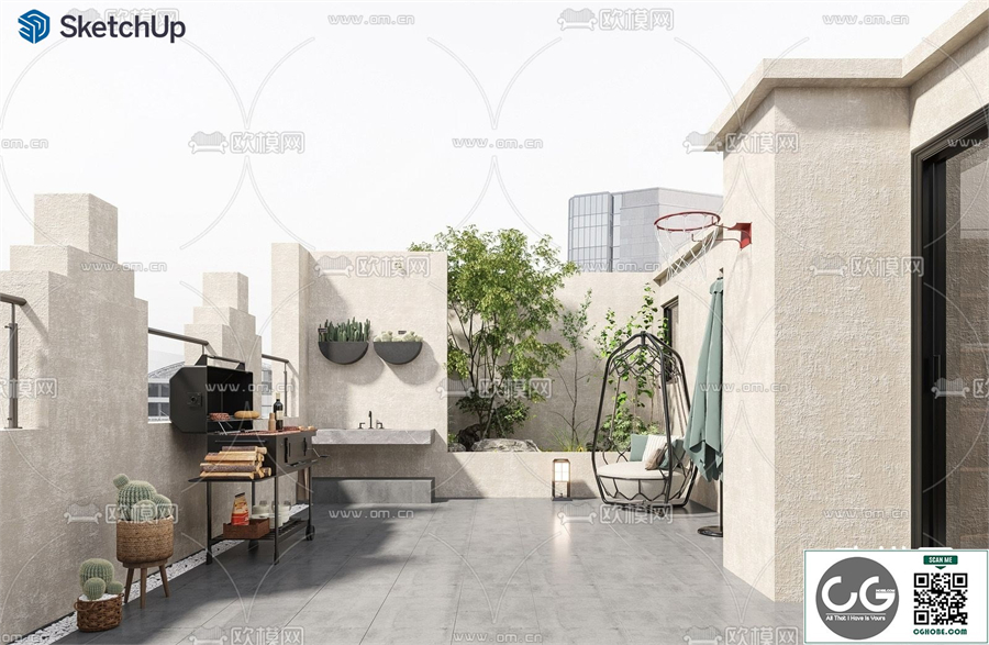 BALCONY GARDEN  SKETCHUP MODEL