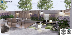 MINIATURE GARDEN SKETCHUP MODEL