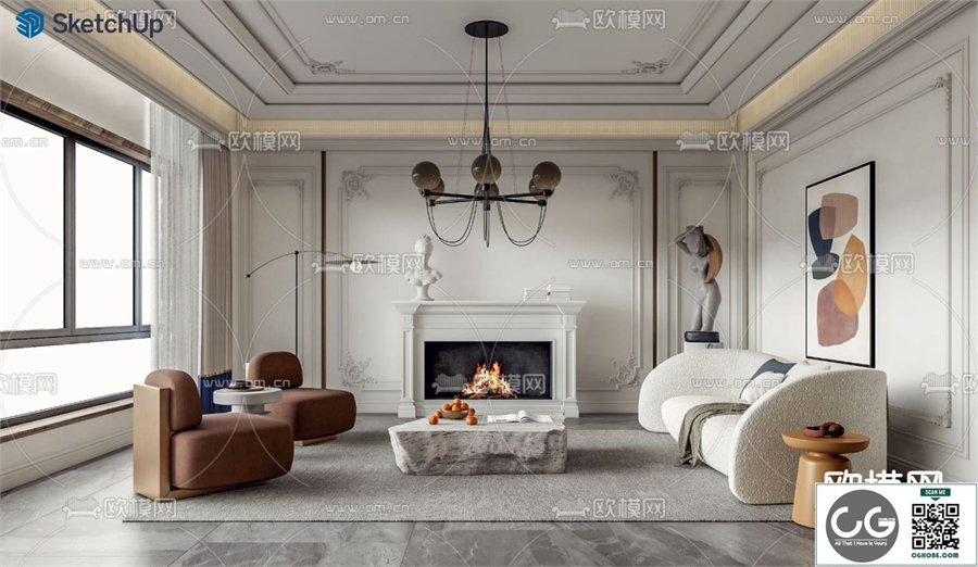 LIVING ROOM SKETCHUP MODEL