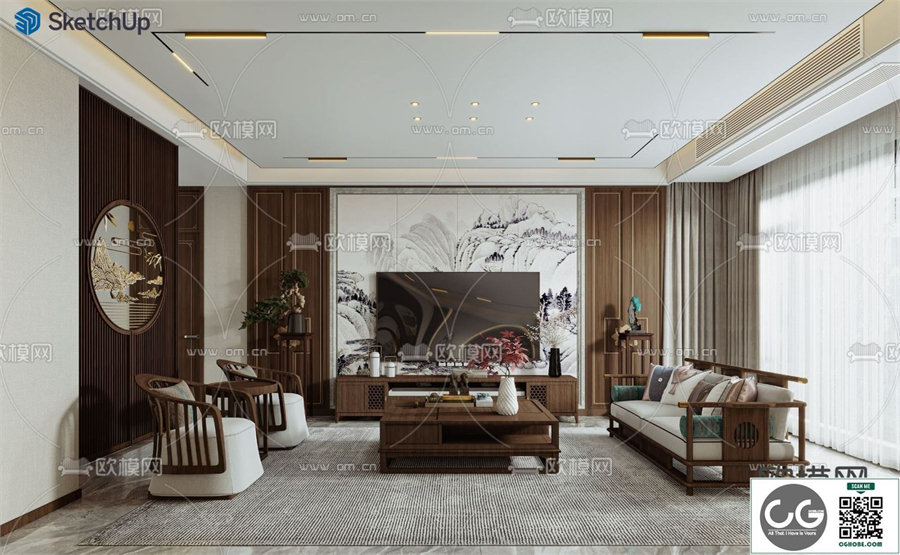 LIVING ROOM SKETCHUP MODEL