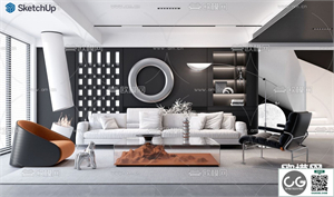 LIVING ROOM SKETCHUP MODEL