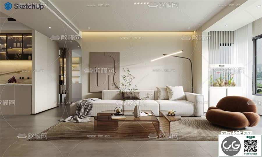 LIVING ROOM SKETCHUP MODEL