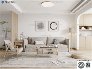 LIVING ROOM SKETCHUP MODEL