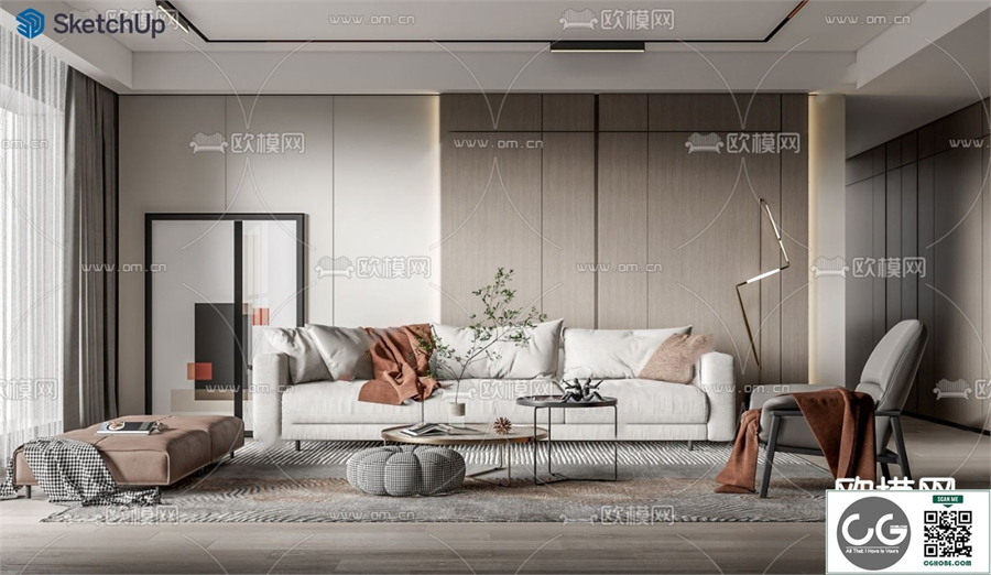 LIVING ROOM SKETCHUP MODEL
