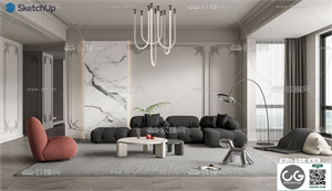 LIVING ROOM SKETCHUP MODEL