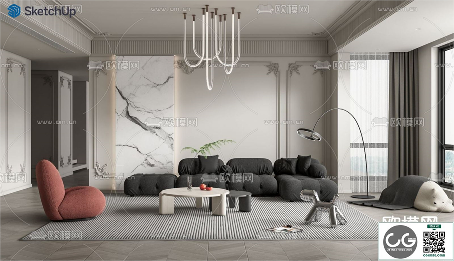 LIVING ROOM SKETCHUP MODEL