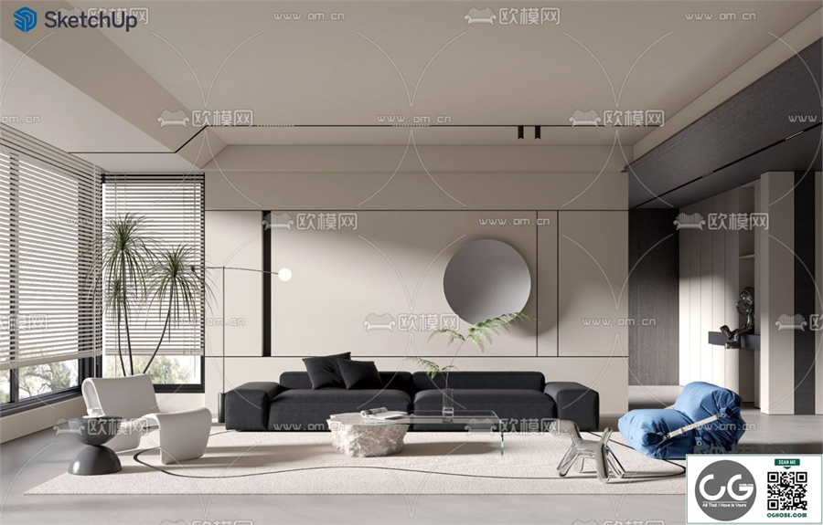 LIVING ROOM SKETCHUP MODEL