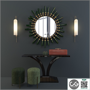Console with mirror