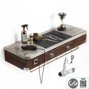 The working table of the hairdresser. Barbershop