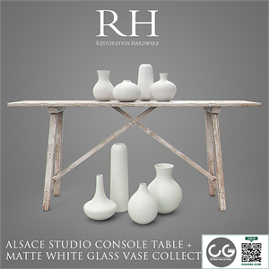 RH ALSACE Studio Console Table + Vase Collection