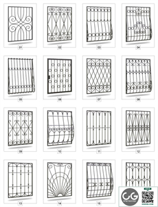 Collection of 69 welded window guards